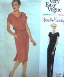 2333 VOGUE FURSTENBERG PULLOVER COWL DRESS LENGTHS PATTERN 8,10,,14 choice